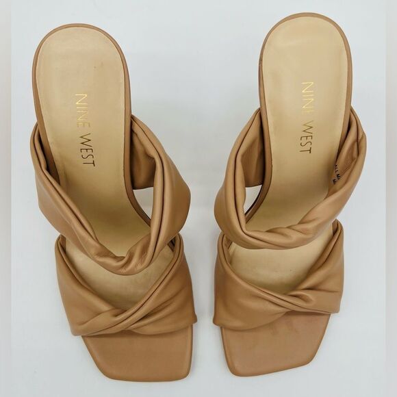 New! NINE WEST Women’s Sashah 3 Heeled Dress Sandals Light Natural - Picture 10 of 16